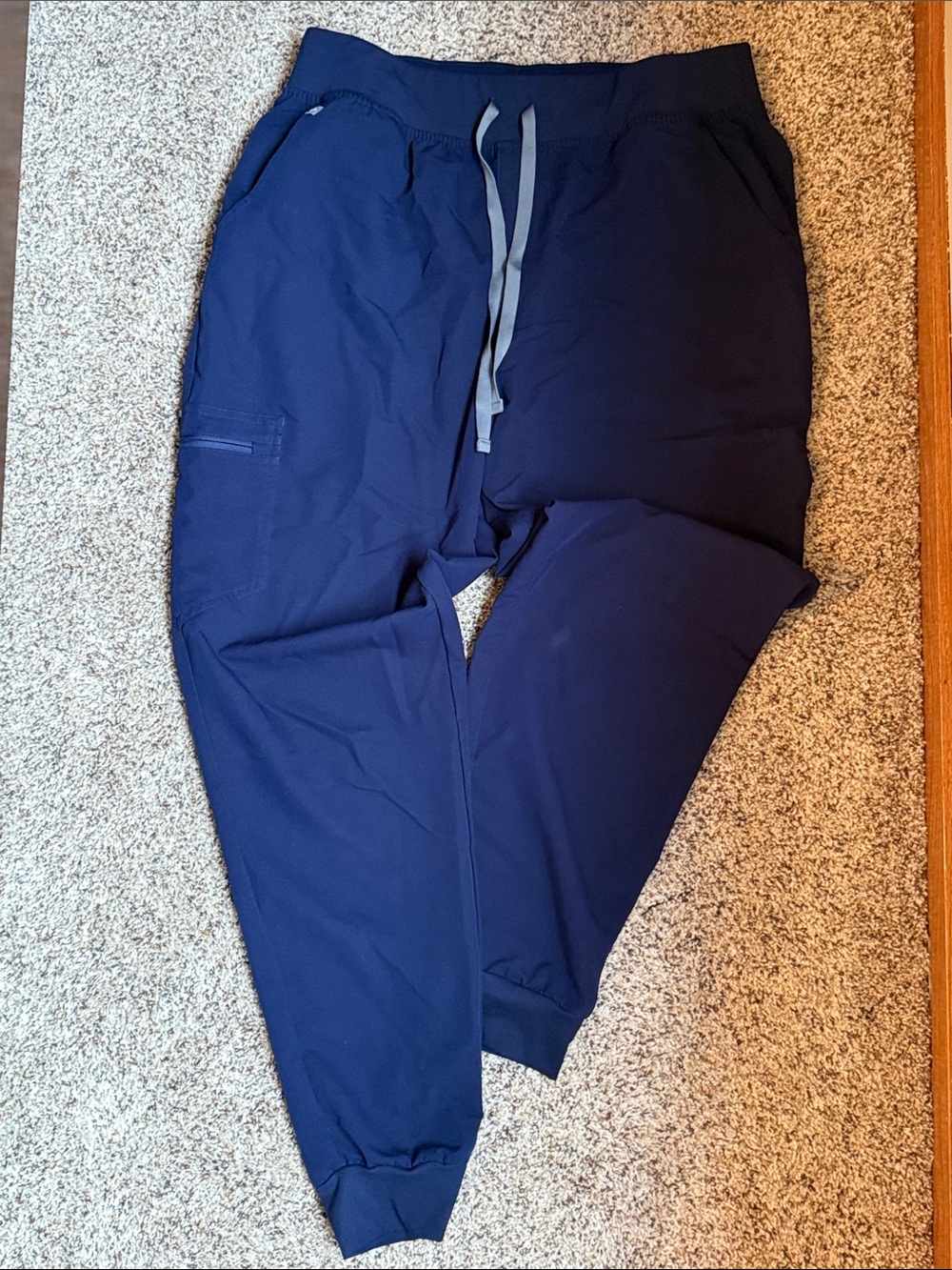 Figs Navy Blue Women's Joggers with Gray Drawstring